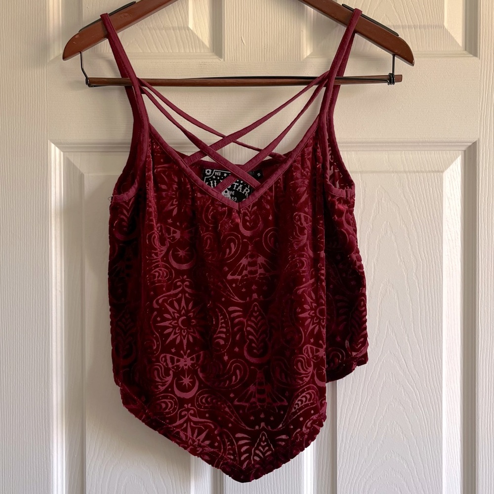 Killstar Burgundy Flowy Shirt